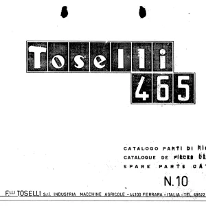 Toselli 465 465L Parts Manual