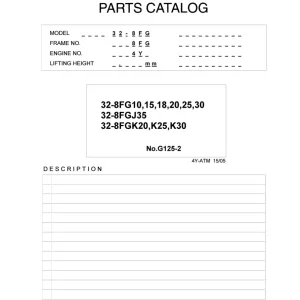 Toyota 32 8Fg1015 18 20 25 30 8Fgj35 8Fgk20 25 30 Parts Manual