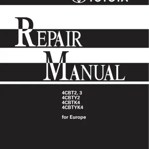 Toyota 4 Cbt 2 3 Y2 K4 Yk4 2006 Service Manual