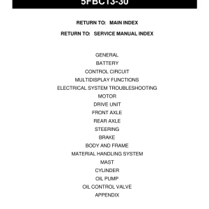 Toyota 5Fbc13 30 Service Manual