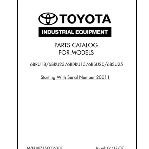 Toyota 6Bru18 23 6Bdru15 6Bsu20 25 2007 Parts Manual