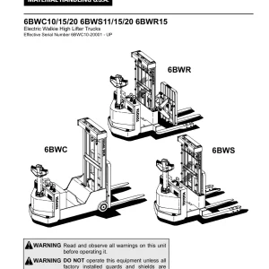 Toyota 6Bwc10 15 20 6Bws11 15 20 6Bwr15 2002 Service Manual