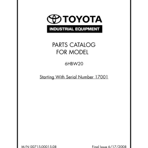 Toyota 6Hbw20 2008 Parts Manual