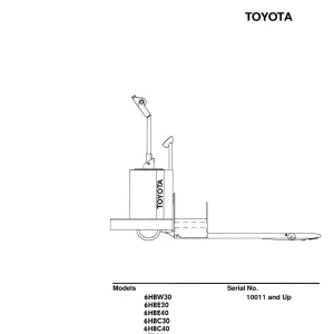 Toyota 6Hbw30 6Hbe30 40 6Hbc30 40 6Bt50 1995 Service Manual