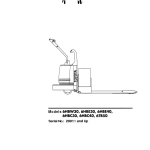 Toyota 6Hbw30 6Hbe30 40 6Hbc30 40 6Bt50 1997 Service Manual