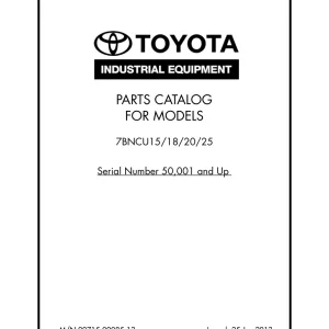 Toyota 7Bncu 15 18 20 25 2013 Parts Manual