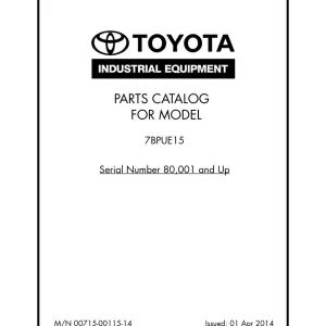 Toyota 7Bpue15 2014 Parts Manual