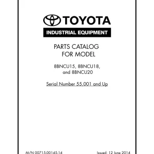 Toyota 8Bncu 15 18 20 2014 Parts Manual