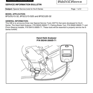 Toyota 8Fg Du15 32 8Fgcu15 S20 8Fgcu20 32 Service Manual