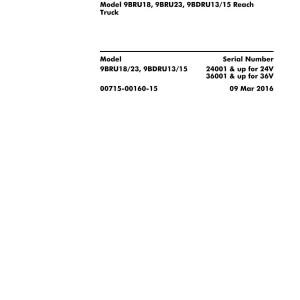 Toyota 9Bru18 23 9Bdru13 15 2016 Parts Manual
