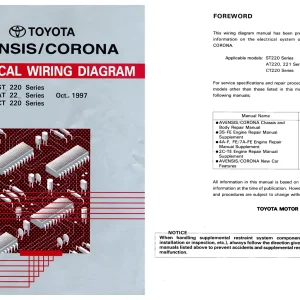 Toyota Avensis Corona 1997 1997 Service Manual
