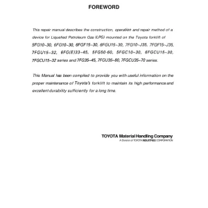 Toyota Liquefied Petroleum Lpg Service Manual