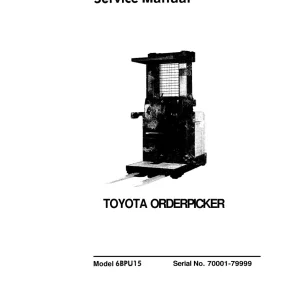 Toyota Orderpicker 6Bpu15 1998 Service Manual