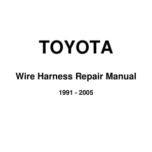 Toyota Wire Harness 1991 2005 2005 Service Manual