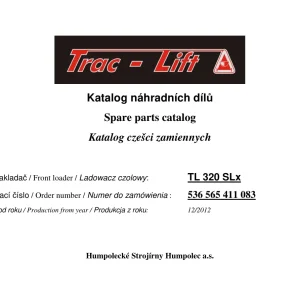 Trac-Lift Trac Tl 320 Slx 2012 Parts Manual