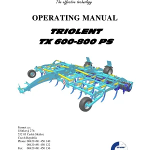 Farmet Triolent Tx600 800Ps 2012 Operators Manual