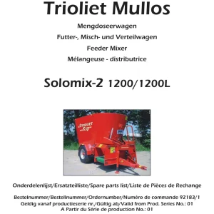Trioliet Solomix 2 1200 1200L 92183 1 Parts Manual