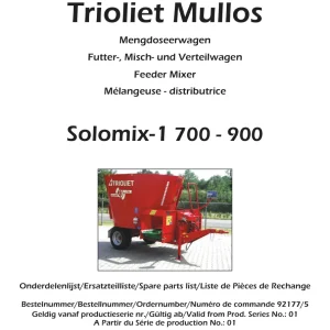 Trioliet Solomix1 7 9 92177 5 05 Parts Manual