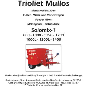 Trioliet Solomix1 800 1400 Ab 07 92125 7 01 Parts Manual