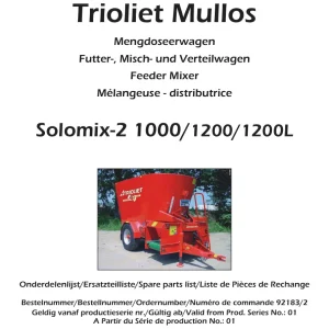 Trioliet Solomix2 1000 1200 1200 L 92183 2 09 Parts Manual