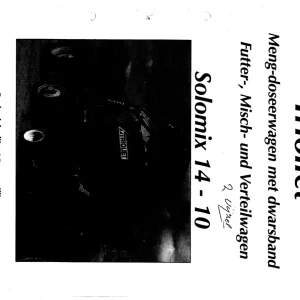 Trioliet Solomix2 1400 2000 Vl Vls 92168 1 01 2000 Parts Manual