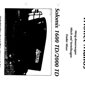 Trioliet Solomix2 1600 2000 Td 92180 0 01 2000 Parts Manual