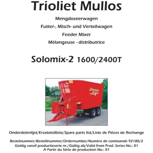 Trioliet Solomix2 1600 2400 Td 92180 2 05 Parts Manual