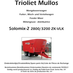Trioliet Solomix2 2800 3200 Zk Vlk 92203 2 01 Parts Manual