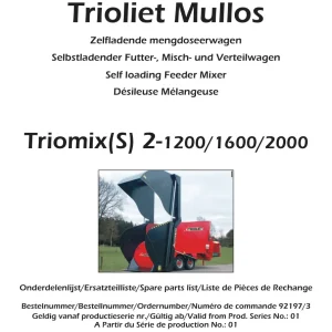 Trioliet Triomix S 2 1200 1600 2000 92197 3 03 2000 Parts Manual