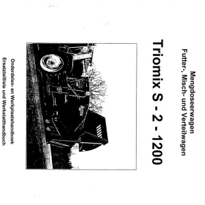 Trioliet Triomix S 2 1200 92197 0 01 Parts Manual