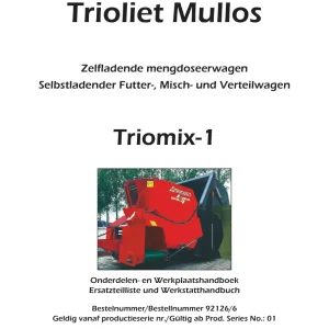 Trioliet Triomix 07 92126 6 05 Parts Manual