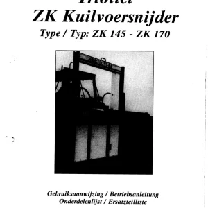 Trioliet Zk 01 92086 0 08 Parts Manual