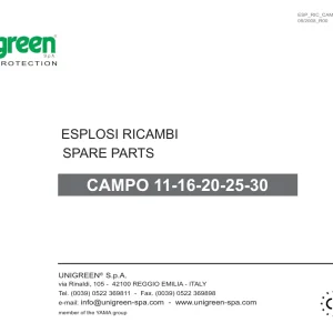 Unigreen Campo 11 16 20 25 30 Parts Manual