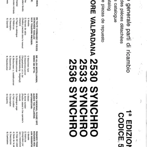 Valpadana 2530 2533 2536 Parts Manual