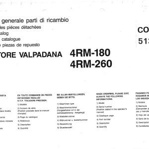 Valpadana 4Rm 180 260 Parts Manual