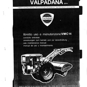 Valpadana Vmc14 Operators Manual