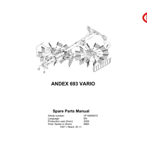 Vicon Andex 693 Vario 2009 Parts Manual
