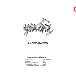 Vicon Andex 694 Evo 2010 Parts Manual
