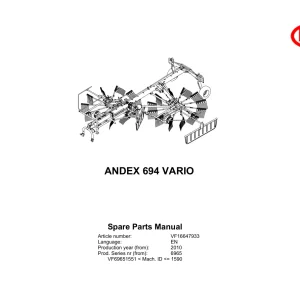 Vicon Andex 694 Vario 2010 Parts Manual