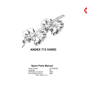 Vicon Andex 713 Vario 2009 Parts Manual