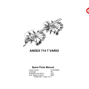 Vicon Andex 714T Vario 2012 Parts Manual
