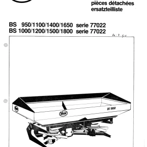Vicon Bs950 Bs1100 Bs1400 Bs1650 Bs1000 Bs1200 Bs1500 Bs1800 Parts Manual