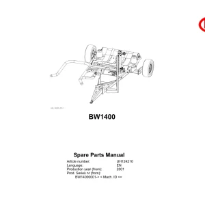 Vicon Bw1400 2001 Parts Manual