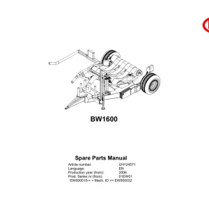 Vicon Bw1600 2006 Parts Manual