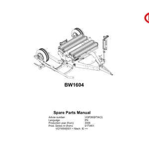 Vicon Bw1604 2008 Parts Manual