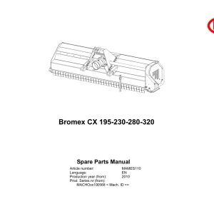 Vicon Bromex Cx 195 230 280 320 2010 Parts Manual