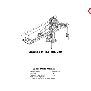Vicon Bromex M 155 185 200 2010 Parts Manual