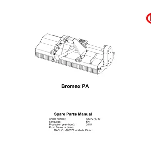 Vicon Bromex Pa 2015 Parts Manual
