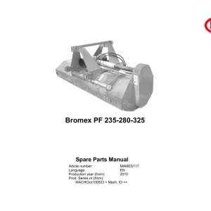 Vicon Bromex Pf 235 280 325 2010 Parts Manual
