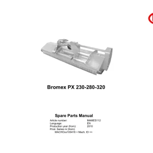 Vicon Bromex Px 230 280 320 2010 Parts Manual